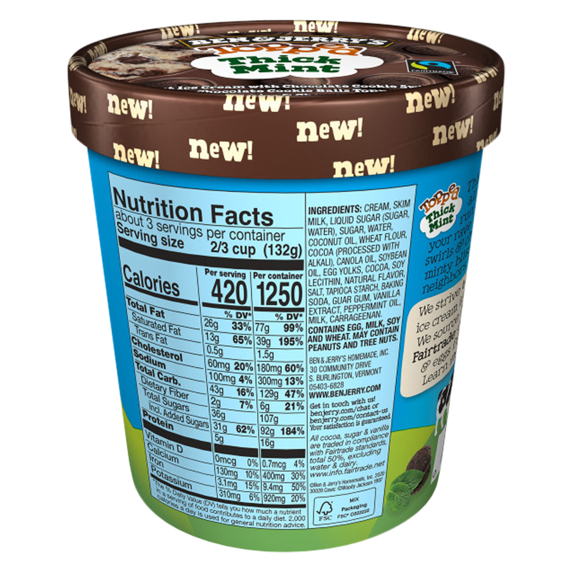 Ben & Jerry's Topped Thick Mint Ice Cream 15.2oz
