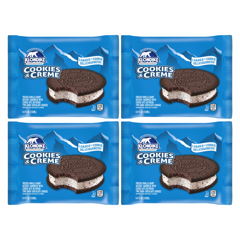Klondike Cookies & Cream Ice Cream Sandwich Bundle 4ct