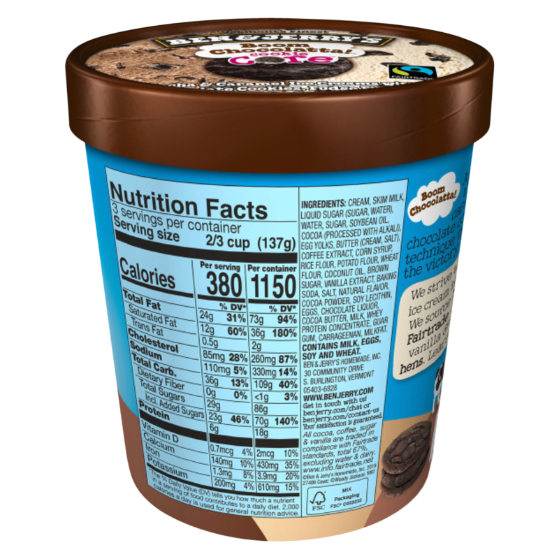 Ben & Jerry's Boom Chocolatta Cookie Core Ice Cream 16oz