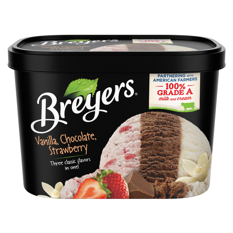 Breyers Vanilla, Chocolate, Strawberry Ice Cream 48oz