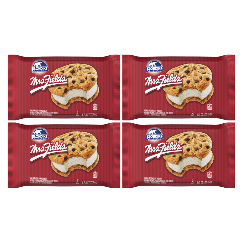 Klondike Mrs. Fields Ice Cream Cookie Sandwich Bundle 4ct