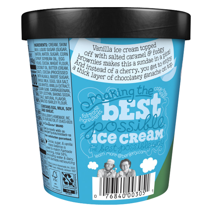 Ben & Jerry's Topped Salted Caramel Brownie Ice Cream 15.2oz