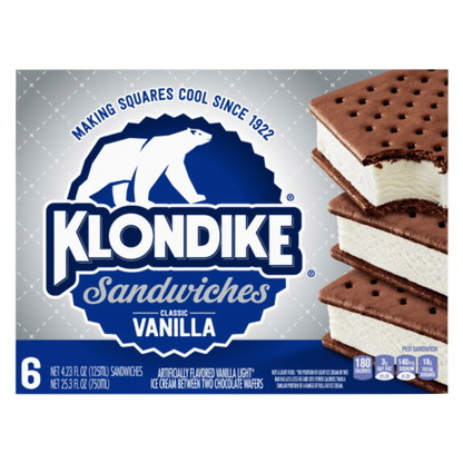 Klondike Sandwiches Classic Vanilla Ice Cream Sandwiches 6ct 25.3oz
