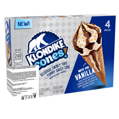 Klondike Classic Vanilla Ice Cream Cone 4ct 15oz