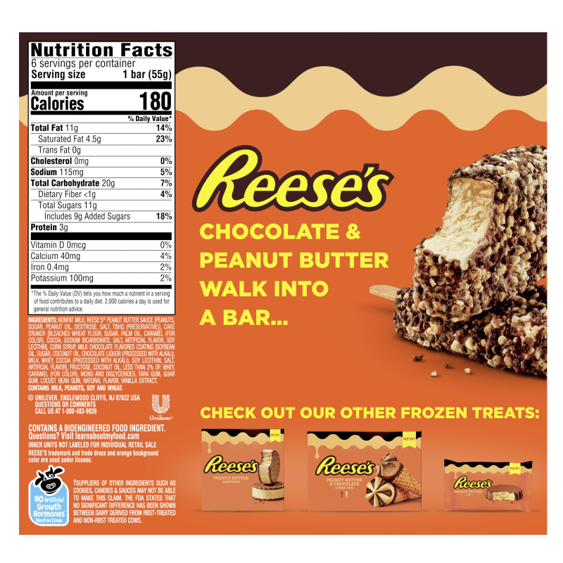 Reese’s Peanut Butter Frozen Dairy Dessert Bar 6 ct – The Ice